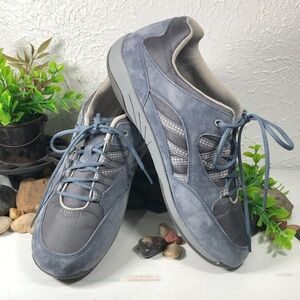 Propet Leila Rejuve Athletic Denim Suede Laced Workout Walking Shoe Size 11